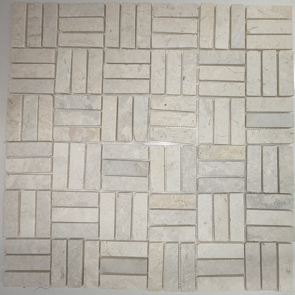 Natural Stone Mosaic in Wafer Pattern White