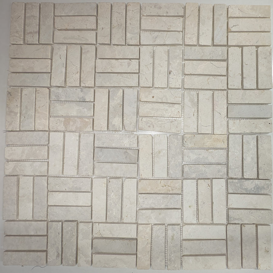 Natural Stone Mosaic in Wafer Pattern White