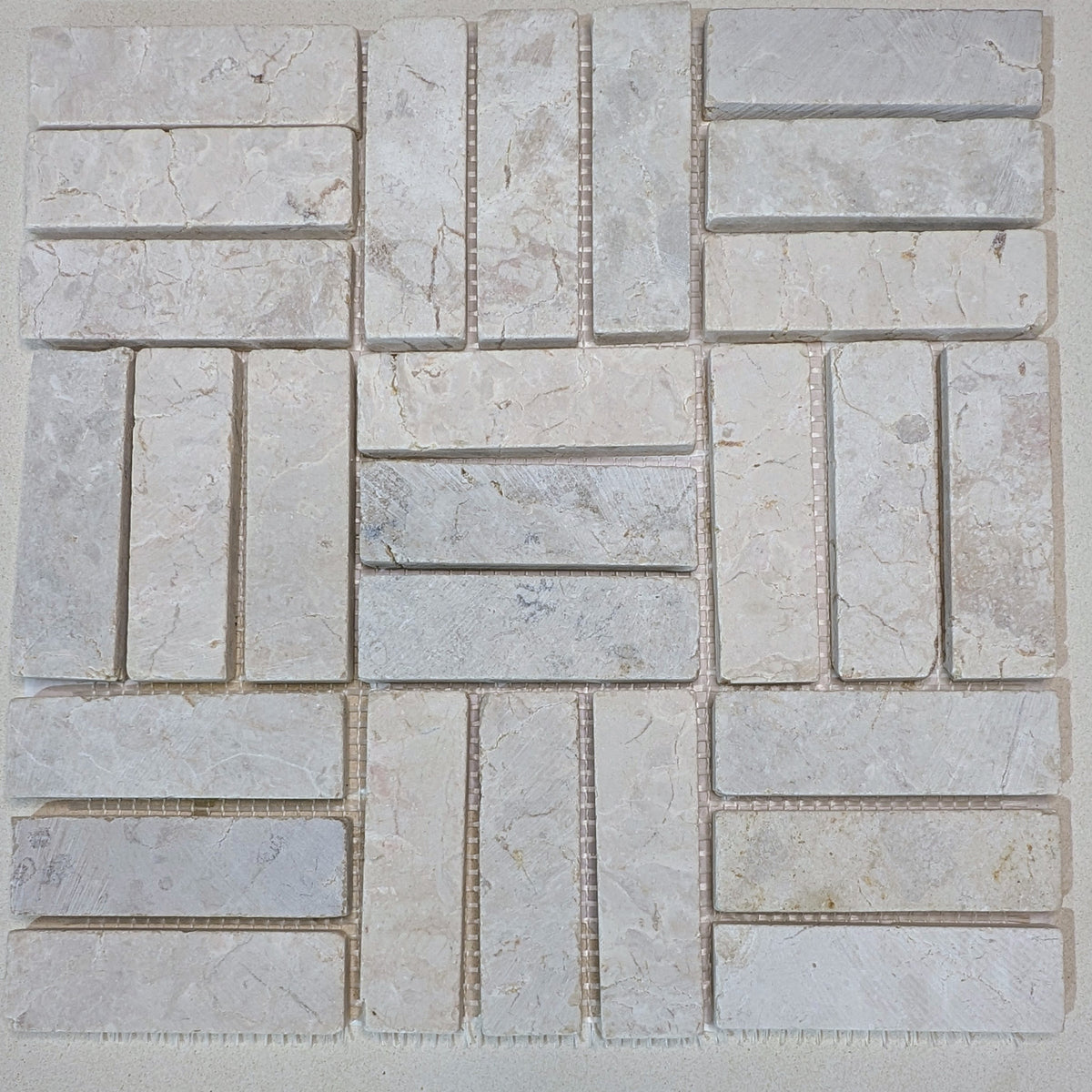 Natural Stone Mosaic in Wafer Pattern White