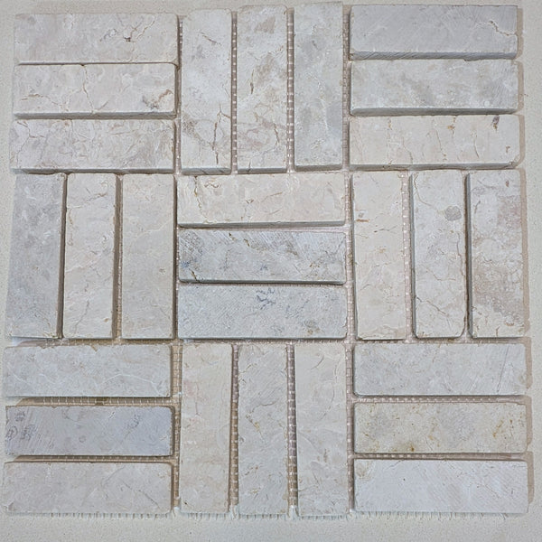 Natural Stone Mosaic in Wafer Pattern White