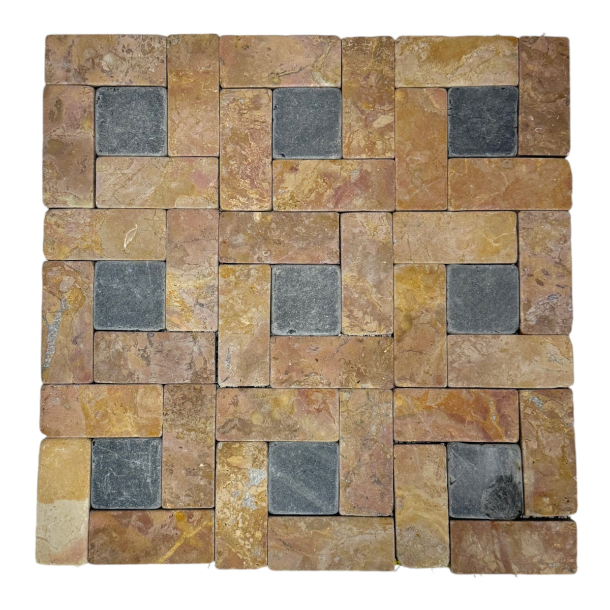 Natural Stone Mosaic in Parquet Eyes Pattern